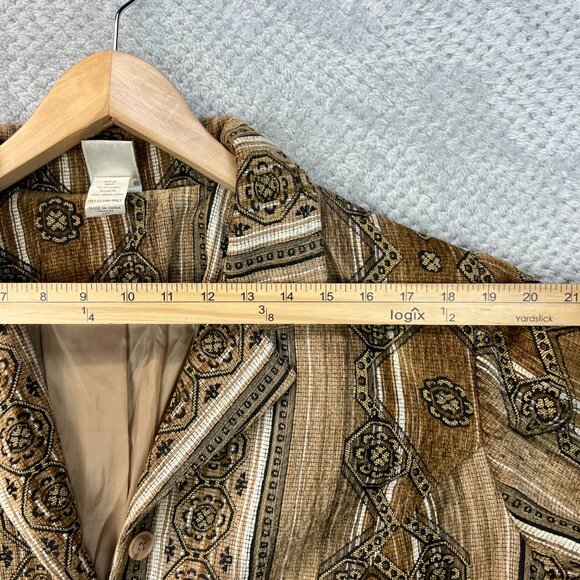 Vtg JMS Womens Tapestry Jacket Boho Southwestern Aztec Jacquard Blazer 90s - 22W - Picture 12 of 14